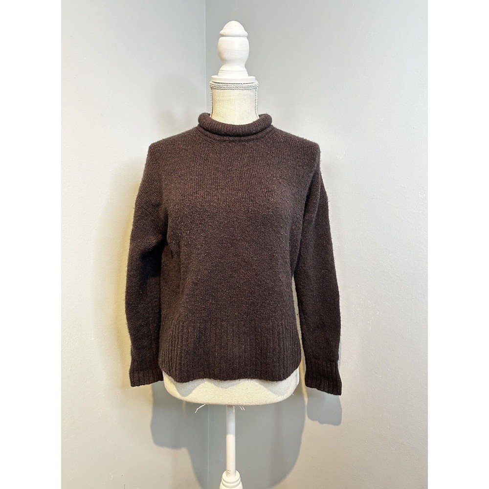 Madewell Fulton Roll Neck Pullover Sweater Dark Brown Small Wool Alpaca Blend